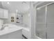 Bright, updated bathroom with double sinks, soaking tub, and separate shower at 3231 Center Rd., Georgetown, SC 29440