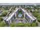 Enjoy the beautiful aerial view of this oceanfront condo with a swimming pool and on-site parking at 423 Parker Dr. # 334, Pawleys Island, SC 29585