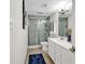 Clean bathroom features a glass door shower, vanity with storage, and modern fixtures at 423 Parker Dr. # 334, Pawleys Island, SC 29585