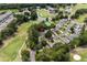 Aerial view of residential community with golf course, pond, and tree-lined streets at 4314 Turtle Ln., Little River, SC 29566
