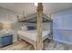 Unique bedroom features a fun bunk bed made with wood and a blue wall and furniture at 5601 N Ocean Blvd. # A-307, Myrtle Beach, SC 29577