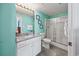 Bathroom with a shower and tub combination, vanity with granite countertop, and a toilet at 5700 N Ocean Blvd. # Ph12, North Myrtle Beach, SC 29582