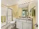 Bathroom with shower, toilet, and vanity with granite counter at 5700 N Ocean Blvd. # Ph12, North Myrtle Beach, SC 29582