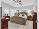 Bedroom featuring a woven headboard bed, ceiling fan, and neutral paint at 601 46Th Ave. S, North Myrtle Beach, SC 29582