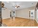 Spacious living room with hardwood floors and an open layout for entertaining guests at 6161 Inman Circle, Conway, SC 29526