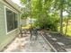This cozy backyard patio features outdoor seating, a grill, and pea gravel. It is a relaxing outdoor space for entertaining or enjoying nature at 6610 Mallard View Point, Myrtle Beach, SC 29588