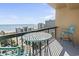 Balcony with ocean views, metal bistro set, and relaxing coastal ambiance at 7500 N Ocean Blvd. # 6122, Myrtle Beach, SC 29572