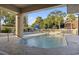 An outdoor pool area with lounge chairs and palm trees is perfect for relaxing at 7500 N Ocean Blvd. # 6122, Myrtle Beach, SC 29572