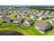 Aerial perspective of home with fenced yard, near a pond in a well-planned neighborhood at 915 Sorano St., Myrtle Beach, SC 29579
