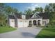Charming single-story home with a two-car garage and covered front porch surrounded by a lush lawn at Lot 63 Preservation Circle, Pawleys Island, SC 29585