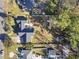 Overhead view shows the roof and yard of a house with nearby homes at 1044 Martin Ln., Conway, SC 29526