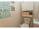 Functional toilet area including storage shelves, basket and decor for all the necessities at 108 Pipers Ln. # 108, Myrtle Beach, SC 29575