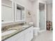 Bathroom with dual sinks, granite counter tops, and stand-up shower at 110-1 Whitetail Way # 1, Pawleys Island, SC 29585
