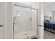 Shower with glass doors and shelves in a home bathroom at 1102 Boswell Ct., Conway, SC 29526