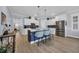 Modern kitchen featuring a center island, stainless steel appliances, pendant lighting and tiled backsplash at 1352 Jolly Roger Dr., North Myrtle Beach, SC 29582