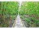 A wooden boardwalk trail meanders through lush greenery, offering a tranquil path for nature enthusiasts at 1412 Reid Ct., Myrtle Beach, SC 29588
