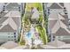 Aerial view of the community showcasing the layout of the buildings and the beautiful pool and landscaping at 149 Ella Kinley Circle # 302, Myrtle Beach, SC 29588