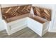 Dining nook seating with storage space and built-in electrical outlets at 161 Seawatch Dr. # 710, Myrtle Beach, SC 29572