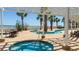 Resort-style pool with a lazy river, a hot tub, and a seating area at 1903 S Ocean Blvd. # 1110, North Myrtle Beach, SC 29582