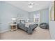 Serene bedroom with a cozy queen-sized bed, a ceiling fan, and soft, calming blue walls at 2504 Heritage Loop # 2504, Myrtle Beach, SC 29577