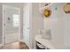 Functional mudroom with a bench, storage shelves and nautical décor at 314 Bumble Circle, Murrells Inlet, SC 29576