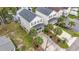 Stunning aerial of waterfront homes with lush landscaping, and neighborhood streets at 327 A Lakeside Dr., Surfside Beach, SC 29575