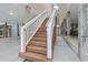 Exterior stairs showing wood steps, white railings and elevated construction at 4331 Grande Harbour Blvd., Little River, SC 29566