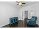 The bedroom offers a ceiling fan, a blue cabinet, and a walk-in closet, creating a functional space at 4555 Weekly Dr, Myrtle Beach, SC 29579