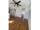 This spacious living room features a modern design with hardwood floors and new paint at 493 Emerson Dr., Myrtle Beach, SC 29579