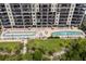 Aerial view showcasing the condo's multiple pools, jacuzzi, and outdoor lounge area for relaxation at 5310 N Ocean Blvd. # Ph 6 1506, Myrtle Beach, SC 29577