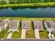 Aerial view showcasing homes along the water, with lush landscaping and private backyards at 560 Pier Ct., Longs, SC 29568