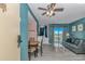 Open-concept living and dining area with seating and a view of the outside at 5905 S Kings Highway # 1106, Myrtle Beach, SC 29575