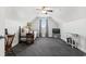 Spacious bedroom with vaulted ceilings, gray carpet and a view of the outdoors at 620 Seth Ln., Longs, SC 29568