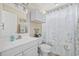 Bright bathroom features a sink and starfish themed decor to give a tranquil beachy vibe at 6681 Wisteria Dr., Myrtle Beach, SC 29588