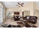 Open-concept living area with modern decor, hardwood floors, comfortable seating, and seamless flow to the kitchen at 1149 6Th Ave. S, North Myrtle Beach, SC 29582
