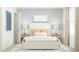 Bright bedroom with soft blue walls, tasteful lamps and comfy king bed at 1222 Willow Oaks Way, Conway, SC 29526