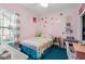 Pink bedroom featuring a comfy bed, flower decals on the walls, and stylish decorations at 136 Southbury Dr., Myrtle Beach, SC 29588