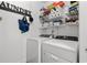 Efficient laundry room with modern washer and dryer, shelving, and plenty of storage at 136 Southbury Dr., Myrtle Beach, SC 29588