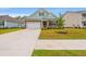 Charming front exterior showcasing a well-manicured lawn, brick accents, and an inviting entrance at 1523 Wood Stork Dr., Conway, SC 29526
