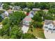 Aerial view of property in a tree-lined neighborhood, pinpointed to highlight its desirable location at 154 Cedar Point Ave., Murrells Inlet, SC 29576