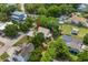 This aerial view captures a home amidst a verdant neighborhood with easy access to nearby streets and local amenities at 154 Cedar Point Ave., Murrells Inlet, SC 29576