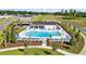 Community pool featuring a covered seating area, lounge chairs, and lush landscaping at 171 Waterloo Sunset Dr., Longs, SC 29568