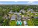 Overhead view of the home at 213B South Myrtle Dr, featuring dual pools and lush greenery at 213 South Myrtle Dr., Surfside Beach, SC 29575