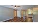 Hardwood floors flow throughout the living spaces with an open floorplan at 2407 James St. # 401, Conway, SC 29527