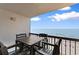 Enjoy the beach views from the balcony with table and seating for four guests at 2609 South Ocean Blvd. # 702, North Myrtle Beach, SC 29582