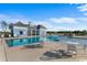 Community pool area offering tables, lounge chairs, and a shade cabana at 3027 Deerberry Place, Longs, SC 29568