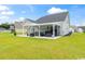 Lush backyard featuring a covered patio with comfortable seating and picturesque views at 305 Portofino Dr., Myrtle Beach, SC 29579