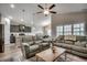 Spacious living room flowing into the kitchen and dining area, perfect for entertaining at 316 Lifestyle Court, Surfside Beach, SC 29575