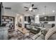 Open concept living room, adjoining kitchen, featuring modern furniture and decor at 316 Lifestyle Court, Surfside Beach, SC 29575