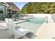 Inviting backyard pool with lounge chairs, dining area, and lush landscaping for outdoor enjoyment at 400 Dog Pen Ct., Myrtle Beach, SC 29588